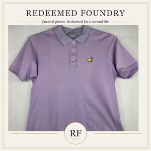 Augusta National Masters Lavender Golf Polo Womens Large Cotton Made in Italy